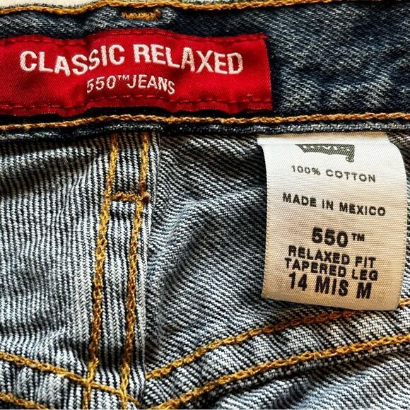 Levi's Women's 550 Faded Blue Denim Jeans Size 14 Mis M High Rise - Picture 4 of 8